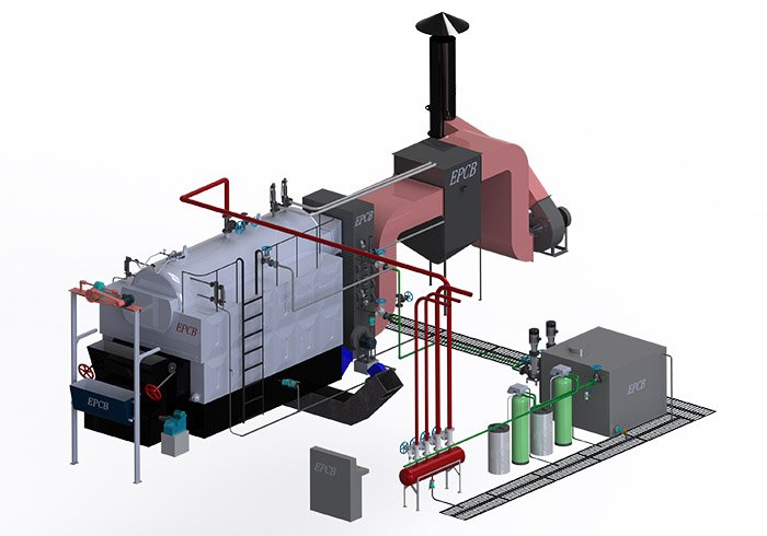 EPCB Horizontal Single Drum Chain Grate Biomass Fired Steam Boiler