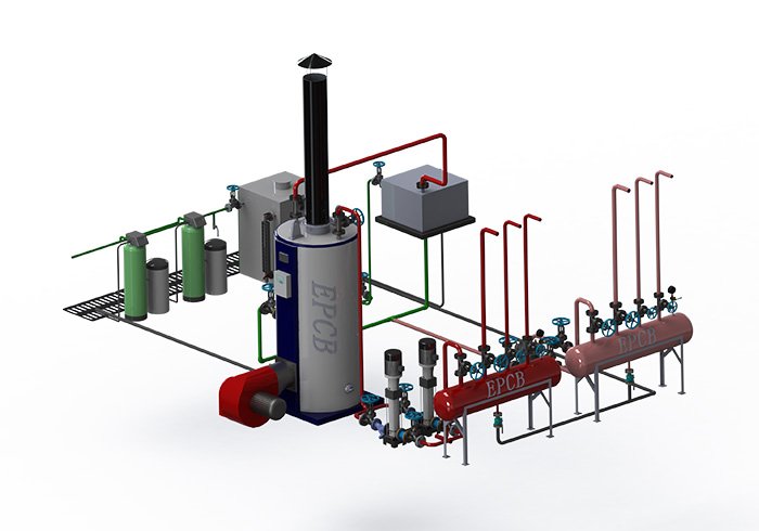 EPCB Vertical Fire Tube Oil Gas Hot Water Boiler