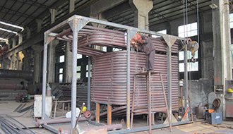 Internal structure of coal-fired thermal oil boiler.
