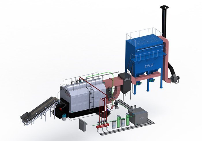 EPCB Double Drums Water Tube Chain Grate Coal Steam Boiler